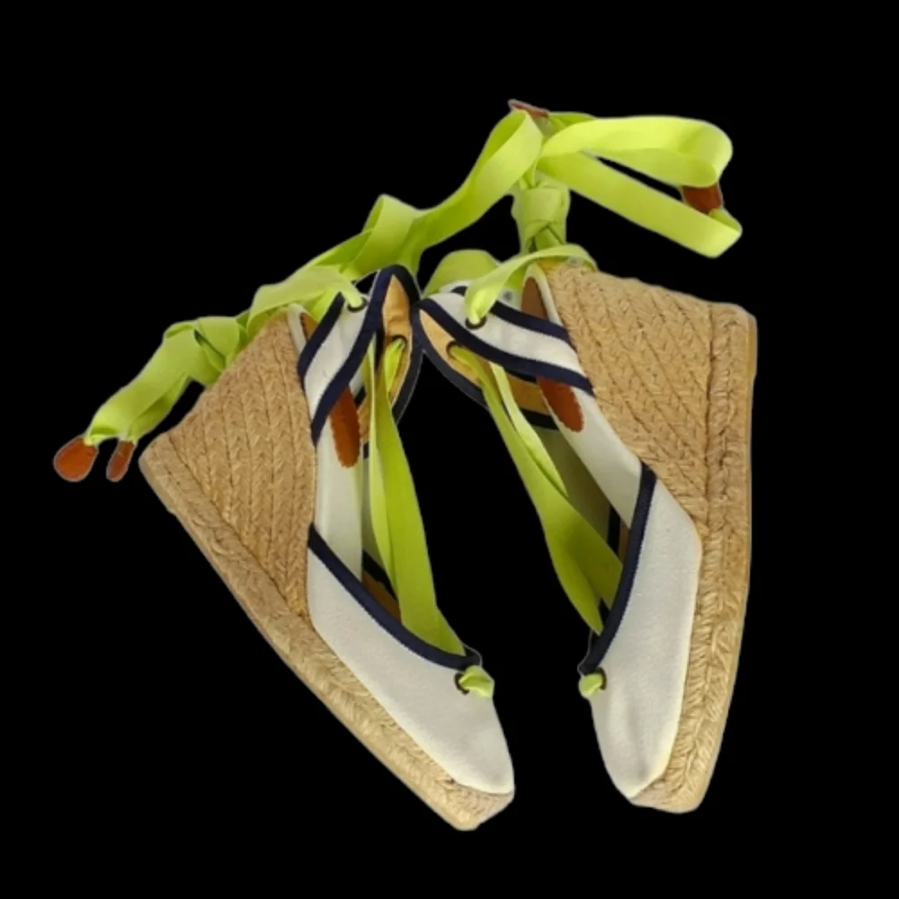 J Crew Lace Up Espadrille Wedges